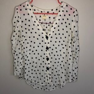 Anthropologie Maeve polka dot blouse